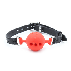 Кляп DS Fetish Mouth silicone gag L black/red - картинка 1