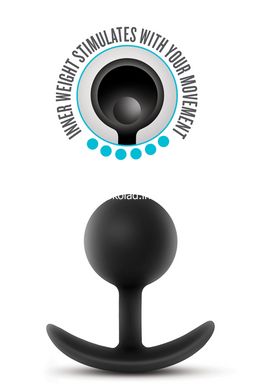 Анальний плаг Blush з внутрішнім кулькою Adventures Platinum Silicone Vibra, Черный - картинка 3
