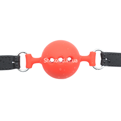 Кляп DS Fetish Mouth silicone gag L black/red - картинка 2