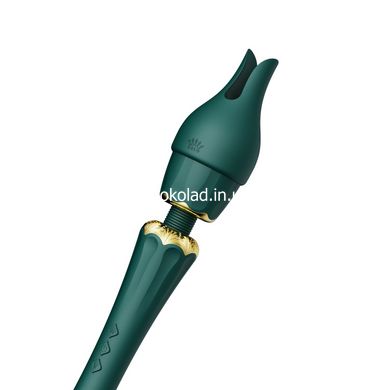 Вібратор мікрофон з насадками Zalo Kyro Wand Turquoise Green, Черный - картинка 6