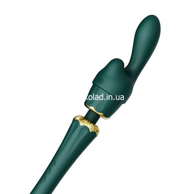 Вібратор мікрофон з насадками Zalo Kyro Wand Turquoise Green, Черный - картинка 5