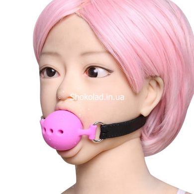 Кляп DS Fetish Mouth silicone gag L black/pink - картинка 2