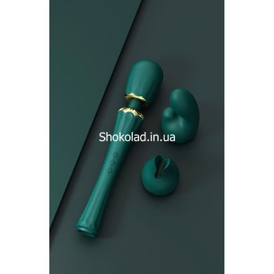 Вібратор мікрофон з насадками Zalo Kyro Wand Turquoise Green, Черный - картинка 11