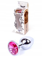 Анальна пробка з каменем Plug-Jewellery Silver PLUG-Pink розмір S - картинка 1