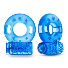 Набор вибро-эрекционных колец Stay Hard Blush 2 шт, голубые, 3.8 см - картинка 1