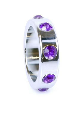 Эрекционное кольцо с фиолетовыми камнями - картинка 3
