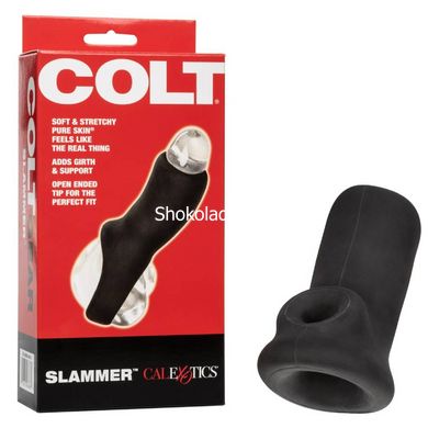 Насадка на член COLT Slammer із кріпленням на мошонці, чорна, 10.7 х 5 см - картинка 6