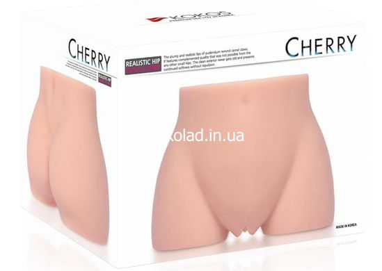 Мастурбатор полуторс Kokos Cherry, два входи: вагіна та попка з вібрацією - картинка 5