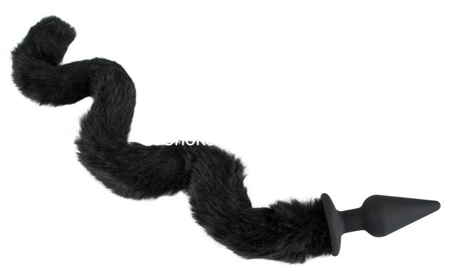 Анальна пробка із гнучким хвостом Bad Kitty чорна, 3.5 х 73 см - картинка 11