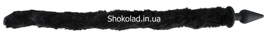 Анальна пробка із гнучким хвостом Bad Kitty чорна, 3.5 х 73 см - картинка 5