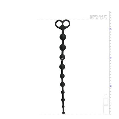 ET106BLK Анальные бусы Long Anal Beads черные, 33.5 см x 2.5 см - картинка 4