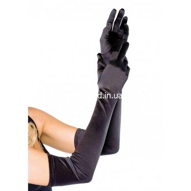 Рукавички One Size Extra Long Opera Length Satin Gloves від Leg Avenue, чорні - картинка 1