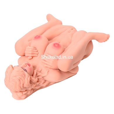 Мастурбатор секс-лялька з вібрацією, з двома робочими отворами, кібершкіра, Kokos Victoria - картинка 7