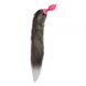 нальна пробка Silicone з хвостом Єнот, Raccoon Tail S, Серый/Розовый - зображення 4