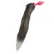 нальна пробка Silicone з хвостом Єнот, Raccoon Tail S, Серый/Розовый - зображення 3