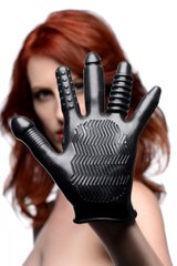 Текстурована рукавичка для стимуляції Master Series, чорна, One Size - картинка 1