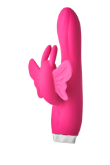 Вібратор кролик у вигляді Метелики Dream Toys Flirts Butterfly, рожевий, 17 см х 3 см - картинка 1