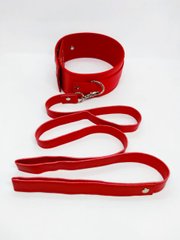 Нашийник з повідцем DS Fetish Collar with leash red metal - картинка 1