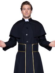 Костюм католицького священика Leg Avenue Priest 2 предмети, чорний, M/L - картинка 1