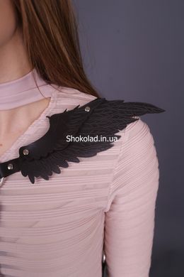 Портупея з крилами "модель black Angel 2", натуральна шкіра, ручна робота - картинка 1