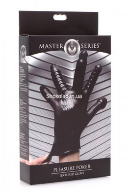Текстурована рукавичка для стимуляції Master Series, чорна, One Size - картинка 2