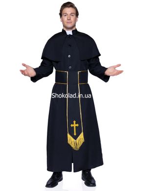 Костюм католицького священика Leg Avenue Priest 2 предмети, чорний, M/L - картинка 3