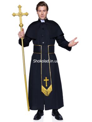 Костюм католицького священика Leg Avenue Priest 2 предмети, чорний, M/L - картинка 5