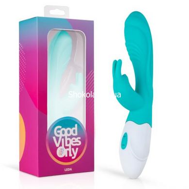 GVO003 Вибратор-кролик Leda Good Vibes Only, силиконовый, голубой, 20 х 3.2 см - картинка 4