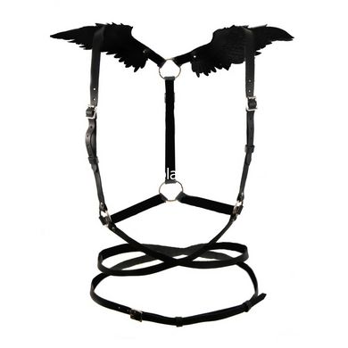 Портупея с крыльями Candy Hero "модель black Angel 2", эко кожа, ручная работа - картинка 3
