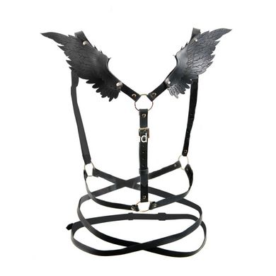 Портупея с крыльями Candy Hero "модель black Angel 2", эко кожа, ручная работа - картинка 4