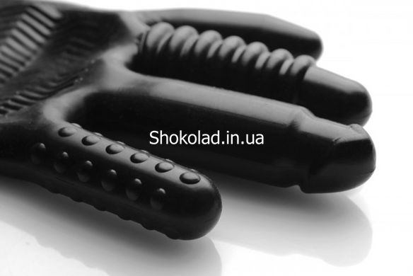 Текстурированная перчатка для стимуляции Master Series, черная, One Size - картинка 4