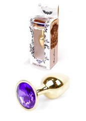 Анальная пробка с камнем Plug-Jewellery Gold PLUG- Purple размер S - картинка 1