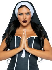 Головной убор сексуальной монахини Leg Avenue черный O\S - картинка 1