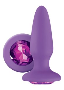 Анальна пробка із кристалом NS Novelties Glams Purple Gem, фіолетовий - картинка 1