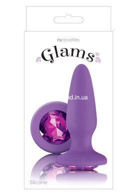 Анальная пробка с кристаллом NS Novelties Glams Purple Gem, фиолетовый - картинка 2