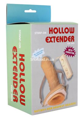 Вібромасажер з поясом Vibrating Hollow Extender Strap-On - картинка 2