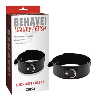 CH97542 нашийник Behave Luxury Fetish Midnight collar Chisa - картинка 1