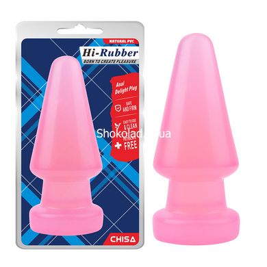 Велика анальна пробка Chisa Hi-Rubber Anal Delight Plug Pink 17*7 см - картинка 2