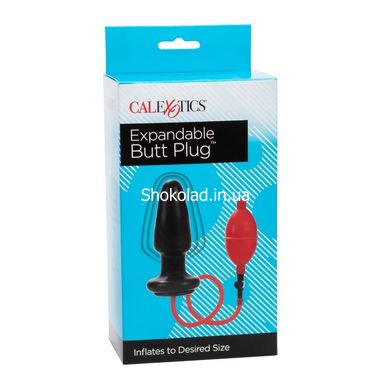 Анальная пробка с насосом-грушей Expandable Butt Plug, черно-красная California Exotic - картинка 5