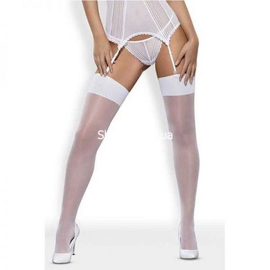 Панчохи Obsessive S800 stockings white L / XL, Білий, L/XL - картинка 1