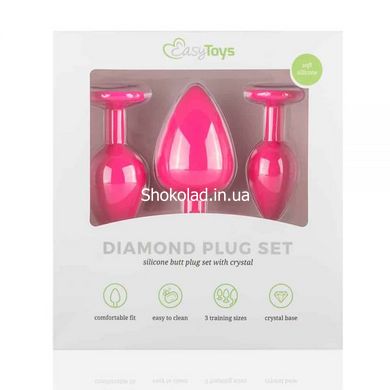 Набор анальных пробок Anal Diamond plug, Pink - картинка 2
