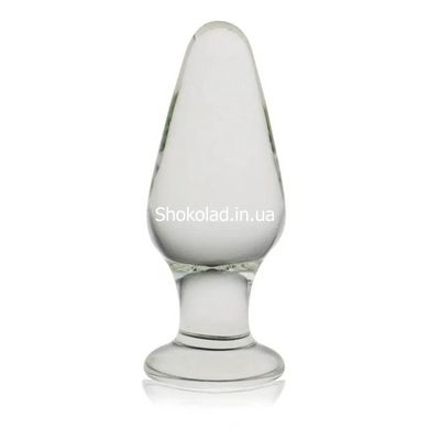 Скляний анальний затор 4,3" Lovetoy Glass Romance Clear - картинка 2