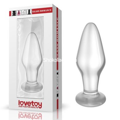 Стеклянная анальная пробка 4,3" Lovetoy Glass Romance Clear - картинка 1