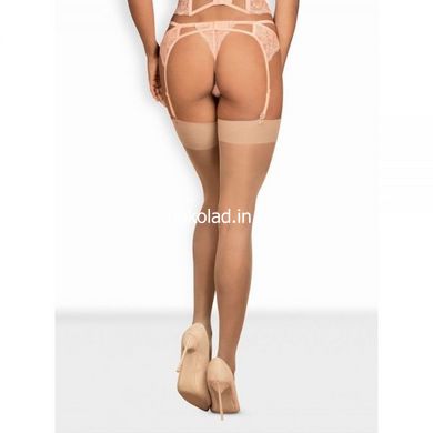Панчохи тілесні Obsessive S800 stockings nude S / M, Бежевий, S/M - картинка 2