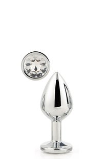 Dt21785 анальна пробка з каменем GLEAMING LOVE SILVER PLUG SMALL - картинка 1