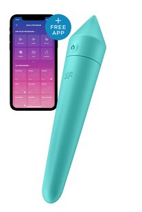 Мощная вибропуля с функцией управления с смартфона Satisfyer Ultra Power Bullet 8, бирюзовый - картинка 1