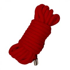 Мотузка для зв'язування 5 метрів, наконечники метал, червона - картинка 1