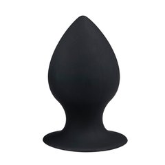 Анальна пробка з присоскою Round Butt Plug чорна, 8.5 см х 4 см - картинка 1