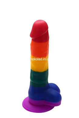 Райдужний фалоімітатор на присосці Dream toys Colourful Love Rainbow Dildo, 20 см х 3.8 см - картинка 4