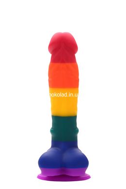 Райдужний фалоімітатор на присосці Dream toys Colourful Love Rainbow Dildo, 20 см х 3.8 см - картинка 3